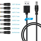 DC Power Cord USB Multi-Function Interchange Plug USB Charging Cable, 8 in 1, 11 in 1 – Durable Build, Easy to Use