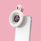 Mobile Phone Macro Lens Beauty Makeup Selfie Light, Pink, Black Pink