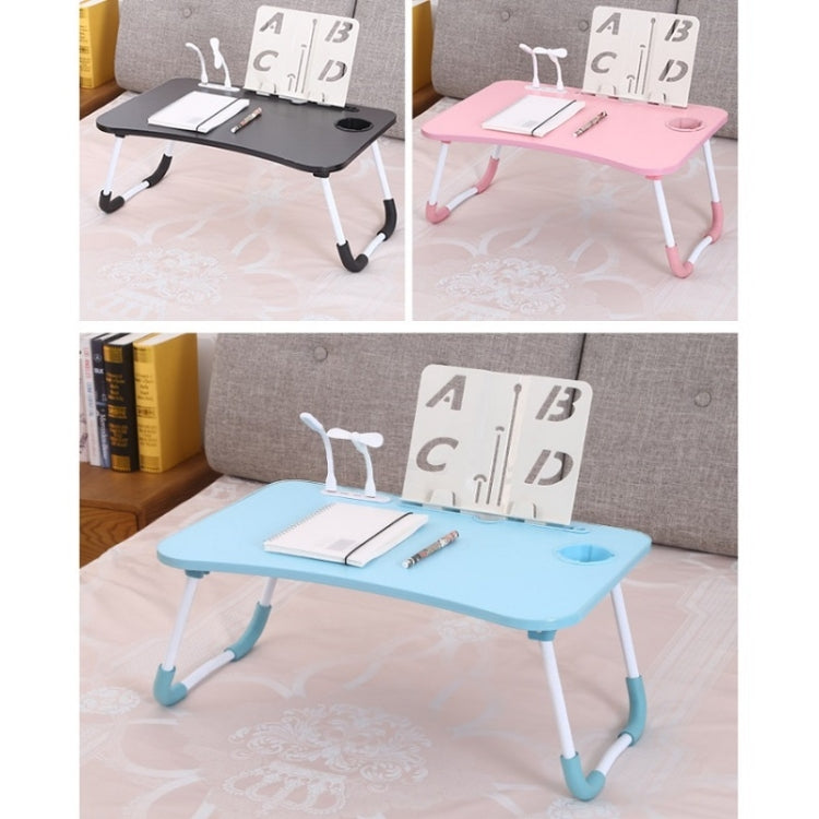 USB Folding Computer Desk With Fan & Lamp, Size: 60x40x28cm, Cool Black, Teenage Pink, Sky Blue, White Maple, Walnut, Eye Grotection Green – Card Slot, Non-slip