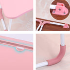 USB Folding Computer Desk With Fan & Lamp, Size: 60x40x28cm, Cool Black, Teenage Pink, Sky Blue, White Maple, Walnut, Eye Grotection Green – Card Slot, Non-slip