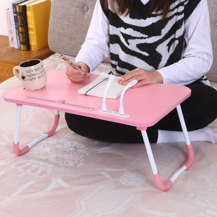 USB Folding Computer Desk With Fan & Lamp, Size: 60x40x28cm, Cool Black, Teenage Pink, Sky Blue, White Maple, Walnut, Eye Grotection Green – Card Slot, Non-slip
