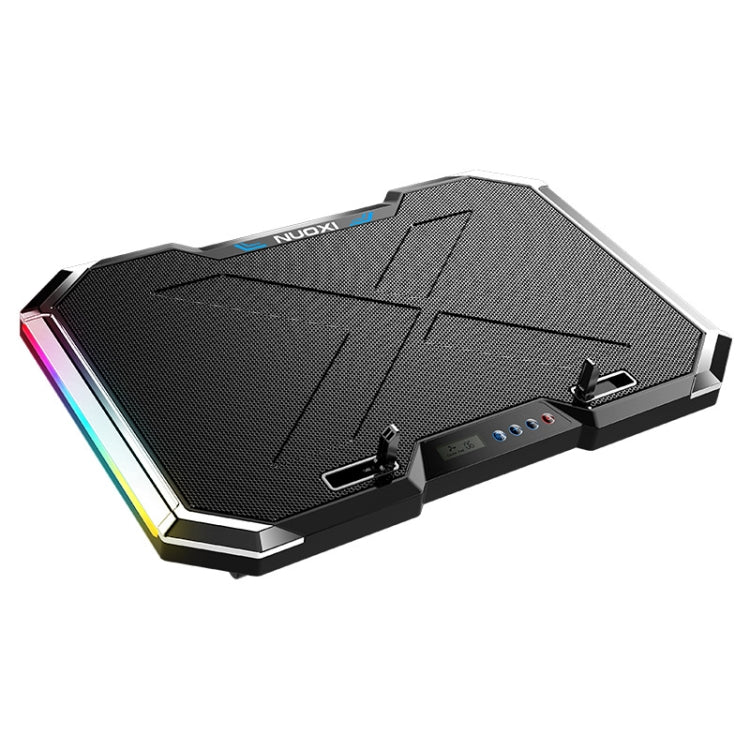 NUOXI Q8 Notebook Radiator LCD Screen Button Controllable RBG Luminescence Computer Cooling Base – Aluminum Alloy Default Title