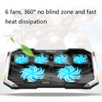 NUOXI Q8 Notebook Radiator LCD Screen Button Controllable RBG Luminescence Computer Cooling Base – Aluminum Alloy