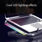 NUOXI Q8 Notebook Radiator LCD Screen Button Controllable RBG Luminescence Computer Cooling Base – Aluminum Alloy