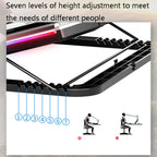 NUOXI Q8 Notebook Radiator LCD Screen Button Controllable RBG Luminescence Computer Cooling Base – Aluminum Alloy