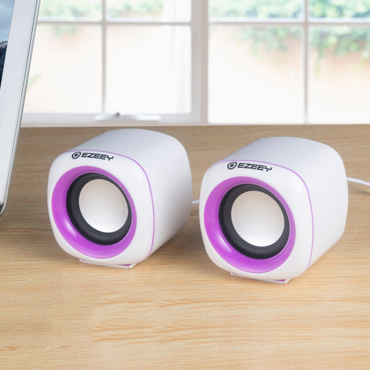 YEEZE A1 Multimedia USB2.0 Desktop Speaker Mini Computer Notebook Speaker, White Blue, White Green, White Purple, White Orange, Black Blue, Black Green, Black Purple, Black Prange, Electroplated Black Gold, Electroplated White, Electroplated Black...... White Purple
