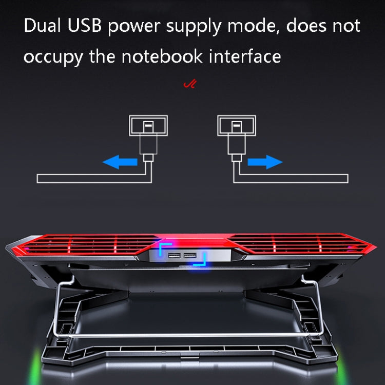 MC X500 Laptop Radiator Heightening Bracket Cooling Base, Black Red Standard Version, Sea Blue Standard Version – Aluminum Alloy