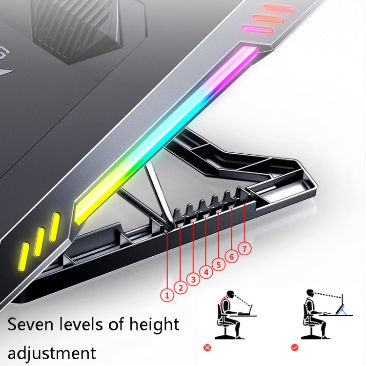 MC X500 Laptop Radiator Heightening Bracket Cooling Base, Black Red Standard Version, Sea Blue Standard Version – Aluminum Alloy