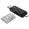 YH-109 SD/TF/Type-C/Micro USB/USB Computer PC Mobile Phone OTG Card Reader, White, Black – Card Slot Black