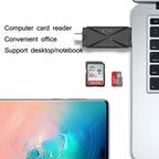 YH-109 SD/TF/Type-C/Micro USB/USB Computer PC Mobile Phone OTG Card Reader, White, Black – Card Slot