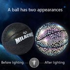 MILACHIC Number 7 Rainbow Reflective Cool Basketball, Stripe 6734, Spider Pattern 6735, Gray 6736 – Leather
