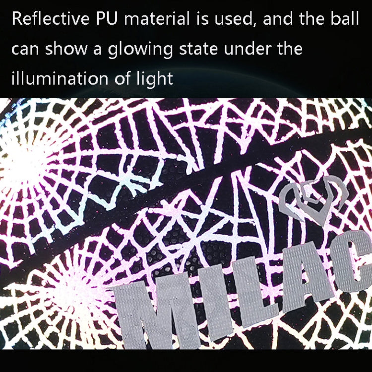 MILACHIC Number 7 Rainbow Reflective Cool Basketball, Stripe 6734, Spider Pattern 6735, Gray 6736 – Leather