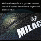 MILACHIC Number 7 Rainbow Reflective Cool Basketball, Stripe 6734, Spider Pattern 6735, Gray 6736 – Leather