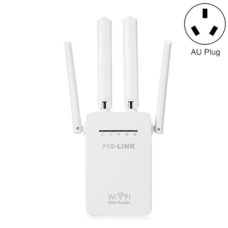 PIX-LINK LV-WR09 300Mbps WiFi Range Extender Repeater Mini Router, US Pulg, EU Plug, UK Plug, AU Plug – Durable Build, Easy to Use AU Plug