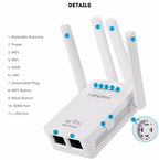 PIX-LINK LV-WR09 300Mbps WiFi Range Extender Repeater Mini Router, US Pulg, EU Plug, UK Plug, AU Plug – Durable Build, Easy to Use