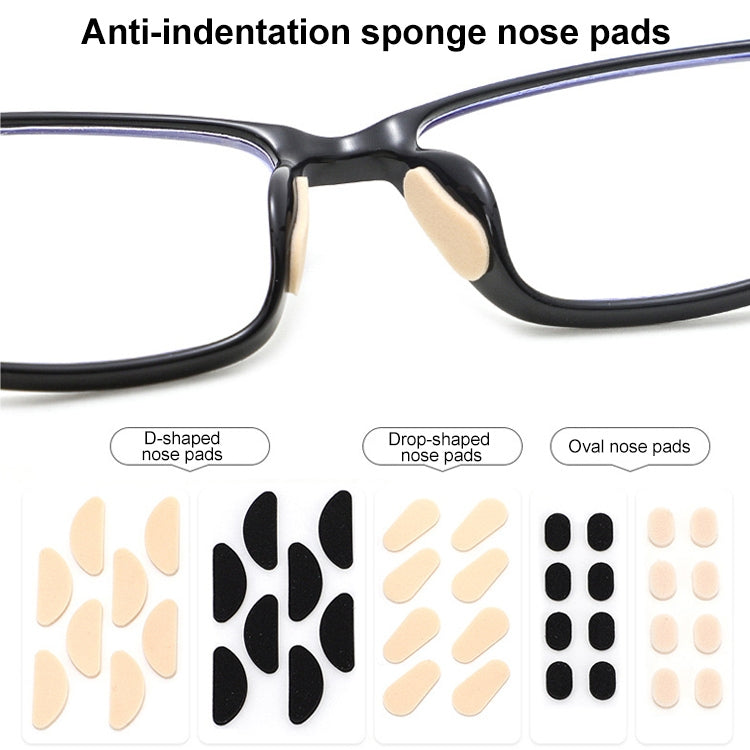 20 PCS Glasses Nose Strip Soft EVA Sponge Nose Mat Comfortable No Pressure Mark Does Not Remove Makeup Anti-Height Eye Frame Nose, D-type Black 1.0mm – Durable Build, Easy to Use