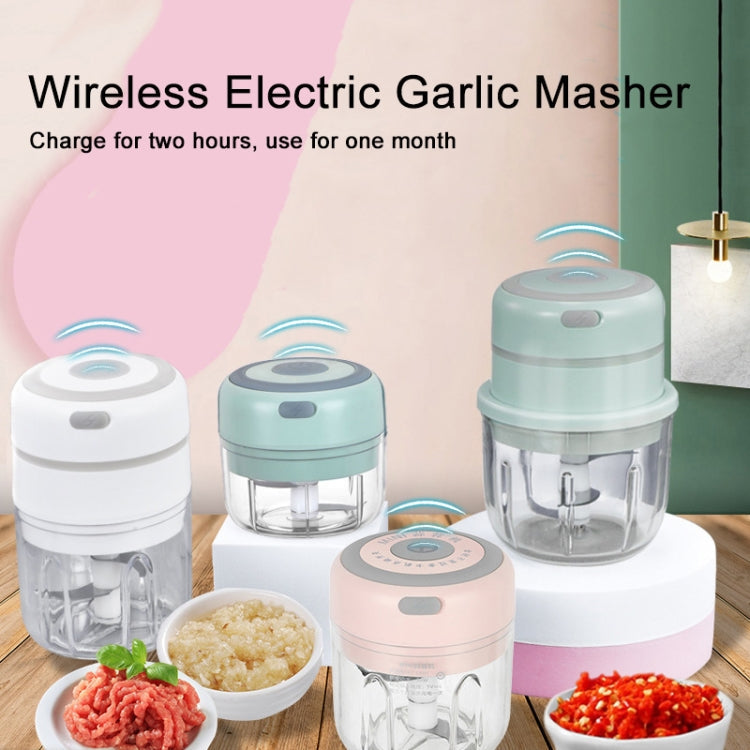 ZM-14 Household Mini Wireless Electric Garlic Masher, White 100ml, Green 100ml, Pink 100ml, High Cup White 250ml, High Cup Green 250ml, High Cup Pink 250ml, White Glass 300ml, Green Glass 300ml, Pink Glass 300ml, White High Cup 250ml + Small Cup 100ml ...
