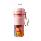 FS1300 Mini Juicer Home Portable Cooking Machine Student Juice Cup Juicer, Cherry Blossom Double Blade, Gem Blue Four Blade, Cherry Blossom Four Blade