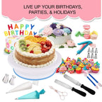 220 in 1 Cake Turntable Decorating Nozzle Set Baking Tool Fondant Mold Set, 220 PCS/Set
