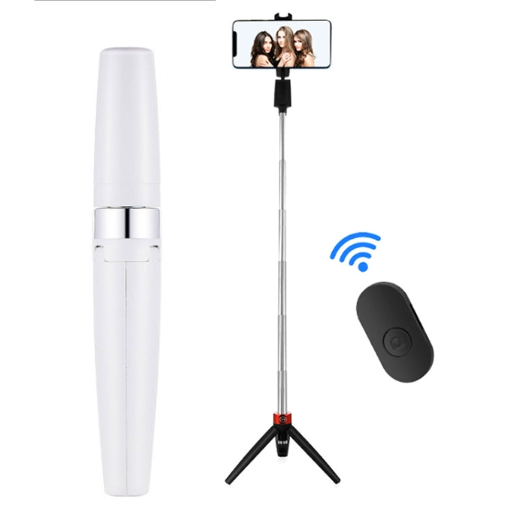 Bluetooth Selfie Stick Integrated Video Broadcasting Tripod Selfie Stick, Black, White White