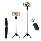 Bluetooth Selfie Stick Integrated Video Broadcasting Tripod Selfie Stick, Black, White