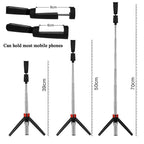 Bluetooth Selfie Stick Integrated Video Broadcasting Tripod Selfie Stick, Black, White