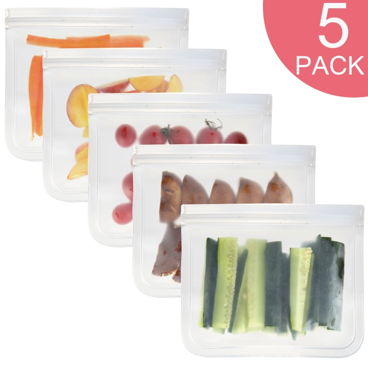 Translucent Frosted PEVA Food Preservation Bag Refrigerator Food Storage Bag Self-Sealing Food Bag, 5 PCS / Set(NO.1x5), 5 PCS / Set(NO.2x5), 6 PCS / Set(NO.1x4+NO.2x2), 10 PCS / Set(NO.1x6+NO.2x4), 12 PCS / Set(NO.1x7+NO.2x5) – Durable Build, Easy to Use 5 PCS Set(NO.1x5)
