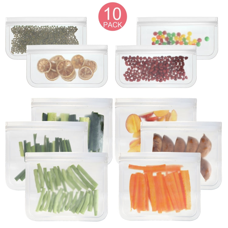 Translucent Frosted PEVA Food Preservation Bag Refrigerator Food Storage Bag Self-Sealing Food Bag, 5 PCS / Set(NO.1x5), 5 PCS / Set(NO.2x5), 6 PCS / Set(NO.1x4+NO.2x2), 10 PCS / Set(NO.1x6+NO.2x4), 12 PCS / Set(NO.1x7+NO.2x5) – Durable Build, Easy to Use 10 PCS Set(NO.1x6+NO.2x4)