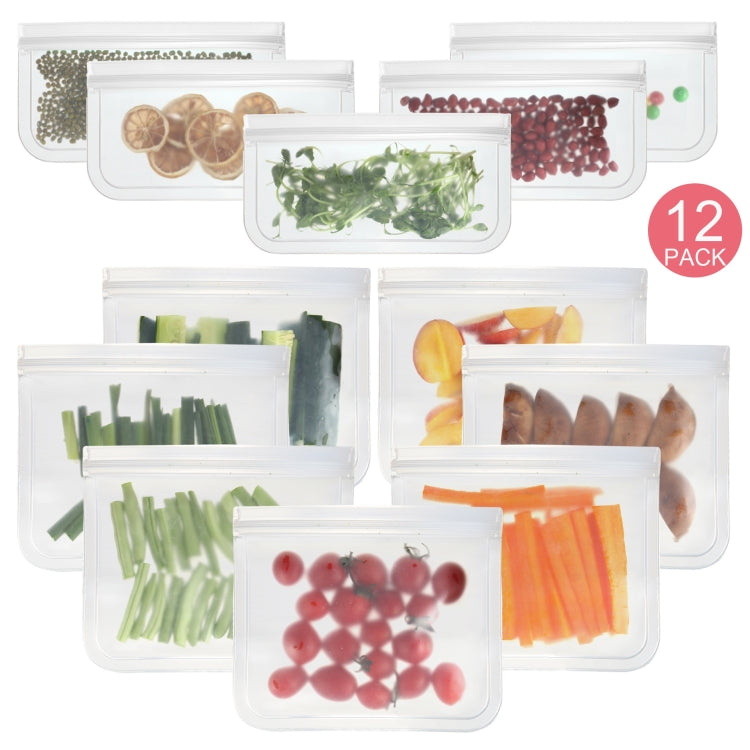 Translucent Frosted PEVA Food Preservation Bag Refrigerator Food Storage Bag Self-Sealing Food Bag, 5 PCS / Set(NO.1x5), 5 PCS / Set(NO.2x5), 6 PCS / Set(NO.1x4+NO.2x2), 10 PCS / Set(NO.1x6+NO.2x4), 12 PCS / Set(NO.1x7+NO.2x5) – Durable Build, Easy to Use 12 PCS Set(NO.1x7+NO.2x5)