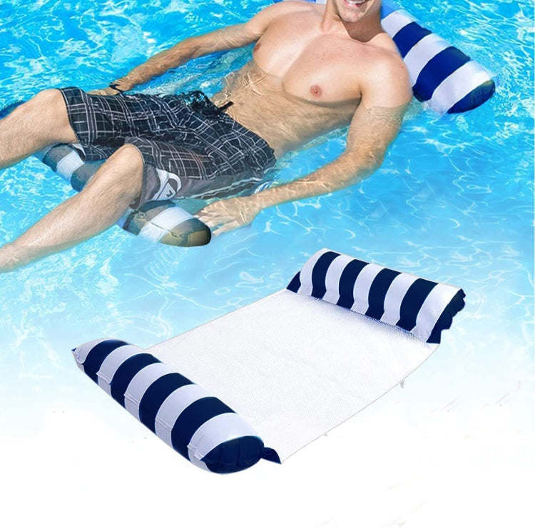 PVC Inflatable Hammock Adult Swimming Floating Row, Size: 120 x 70cm, Light Blue Striped, Rose Red Striped, Yellow Stripe, Green Striped, Orange Striped, Dark Blue Striped, Yellow + Blue, Green + Blue – Wear-resistant Dark Blue Striped Dark Blue Striped