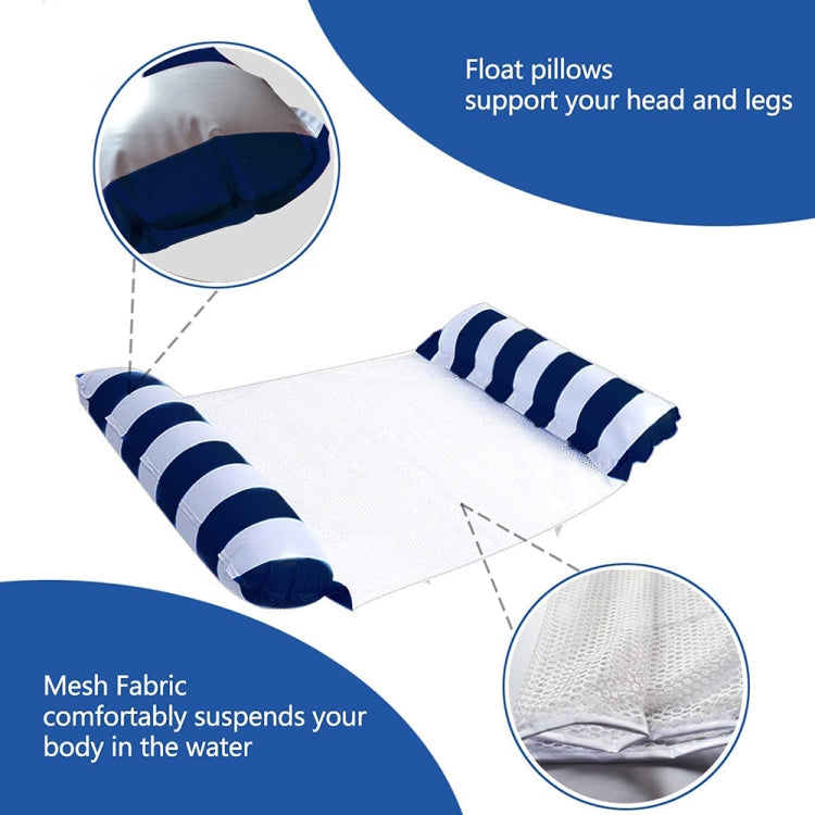 PVC Inflatable Hammock Adult Swimming Floating Row, Size: 120 x 70cm, Light Blue Striped, Rose Red Striped, Yellow Stripe, Green Striped, Orange Striped, Dark Blue Striped, Yellow + Blue, Green + Blue