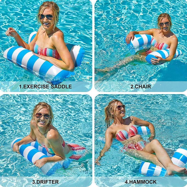PVC Inflatable Hammock Adult Swimming Floating Row, Size: 120 x 70cm, Light Blue Striped, Rose Red Striped, Yellow Stripe, Green Striped, Orange Striped, Dark Blue Striped, Yellow + Blue, Green + Blue