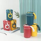 Portable Handle Breakfast Cup Porridge Cup Suitable For Microwave Oven, Style:, Cat Buckle (Dark Blue), Cat Buckle (Hawthorn Red), Cat Buckle (Yellow), Long Band (Dark Blue), Long Band (Red), Long Band (Yellow) – Durable Build, Easy to Use