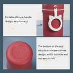 Portable Handle Breakfast Cup Porridge Cup Suitable For Microwave Oven, Style:, Cat Buckle (Dark Blue), Cat Buckle (Hawthorn Red), Cat Buckle (Yellow), Long Band (Dark Blue), Long Band (Red), Long Band (Yellow) – Durable Build, Easy to Use