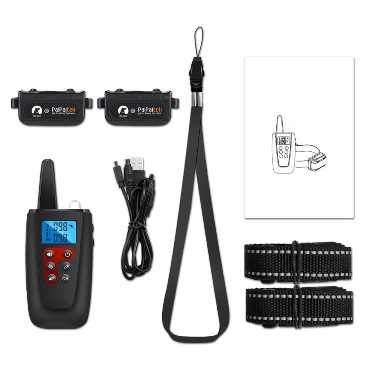 PaiPaitek PD526V-2 1 In 2 100-Speed Sound Vibration Remote Control Training Dog Device Anti-Barking Device Electronic Remote Control Collar, PD526V-2 – Lanyard