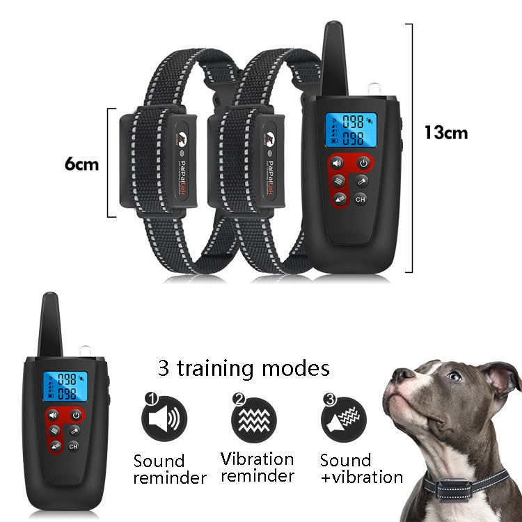 PaiPaitek PD526V-2 1 In 2 100-Speed Sound Vibration Remote Control Training Dog Device Anti-Barking Device Electronic Remote Control Collar, PD526V-2 – Lanyard