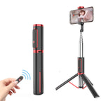 Bluetooth Selfie Stick with Tripod Multi-function Gimbal Mobile Phone Fill Light Live Support, Passion Red, Black, Girl Powder, White Gold