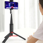 Bluetooth Selfie Stick with Tripod Multi-function Gimbal Mobile Phone Fill Light Live Support, Passion Red, Black, Girl Powder, White Gold