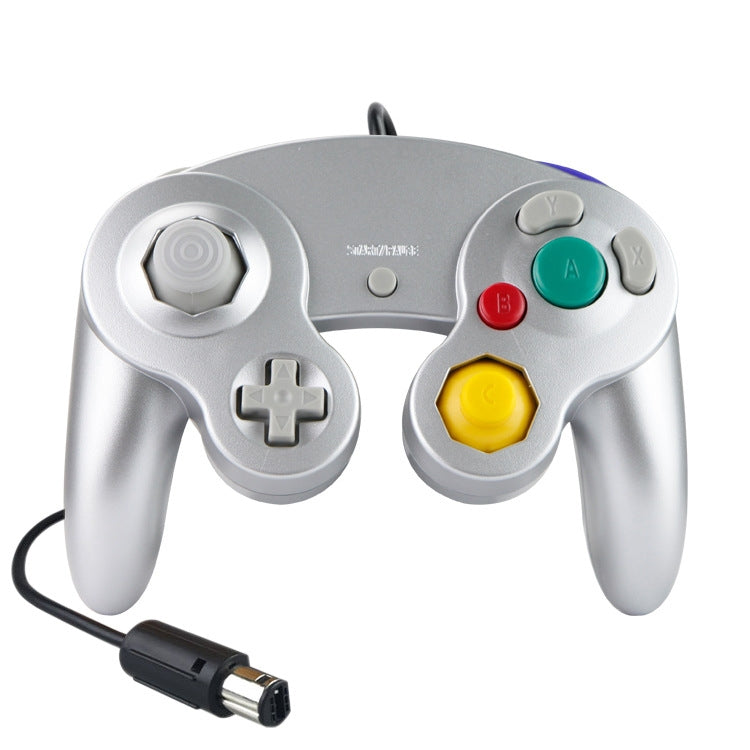 2 PCS Single Point Vibrating Controller Wired Game Controller For Nintendo NGC / Wii, White, Pink, Yellow, Red, Purple, Green, Blue, Black, Silver, Orange – Durable Build, Easy to Use Silver
