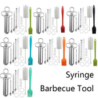 Stainless Steel Spice Syringe Barbecue Tool Turkey Needle Set, 14 in 1 (Green), 14 in 1 (Black), 14 in 1 (Blue), 14 in 1 (Orange), 14 in 1 (Gem Green), 14 in 1 (White Orange)