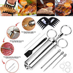 Stainless Steel Spice Syringe Barbecue Tool Turkey Needle Set, 14 in 1 (Green), 14 in 1 (Black), 14 in 1 (Blue), 14 in 1 (Orange), 14 in 1 (Gem Green), 14 in 1 (White Orange)