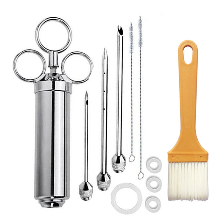 Stainless Steel Seasoning Steak Syringe Turkey Needle Set With Cleaning Silicone Brush, 11 in 1 (Red ), 11 in 1 (Black ), 11 in 1 (Blue), 11 in 1 (Green), 11 in 1 (Orange ), 11 in 1 (Yellow ), 11 in 1 (Yellow White) – Durable Build, Easy to Use 11 in 1 (Yellow White) Yellow White