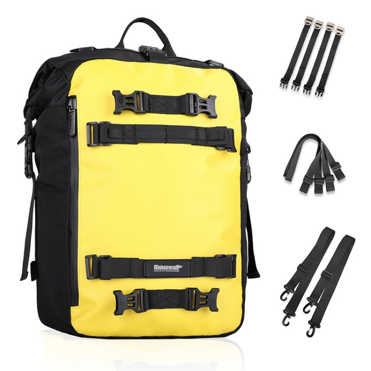 Rhinowalk Multi-Function Motorcycle Rear Seat Bag Combination Rear Shelf Pannier, Black 10L, Yellow 10L, Black 20L, Yellow 20L, Black 30L, Yellow 30L – Waterproof Yellow 20L