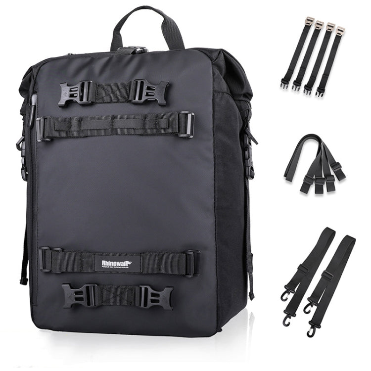Rhinowalk Multi-Function Motorcycle Rear Seat Bag Combination Rear Shelf Pannier, Black 10L, Yellow 10L, Black 20L, Yellow 20L, Black 30L, Yellow 30L – Waterproof Black 30L
