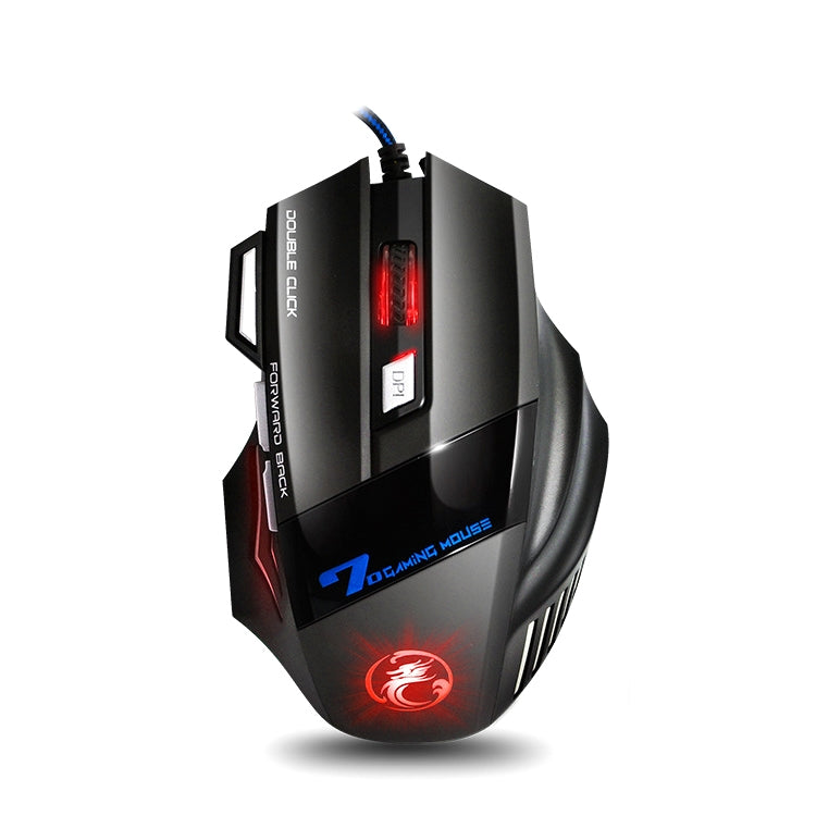 IMICE X7 2400 DPI 7-Key Wired Gaming Mouse with Colorful Breathing Light, Cable Length: 1.8m, Skin Black E-commerce Version, Sunset Yellow E-commerce Version, Skin Black Color Box Version, Sunset Yellow Color Box Version – Durable Build, Easy to Use Skin Black E-commerce Version