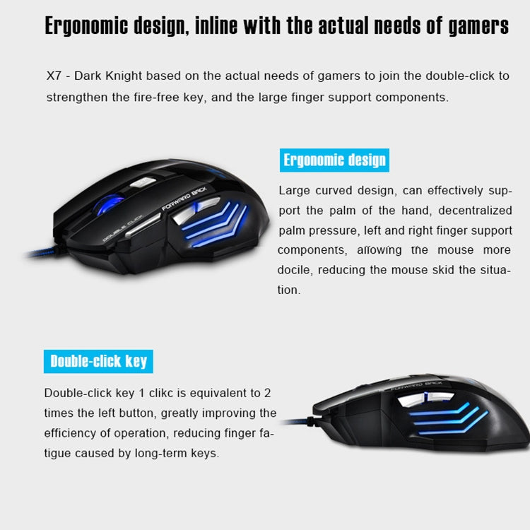 IMICE X7 2400 DPI 7-Key Wired Gaming Mouse with Colorful Breathing Light, Cable Length: 1.8m, Skin Black E-commerce Version, Sunset Yellow E-commerce Version, Skin Black Color Box Version, Sunset Yellow Color Box Version – Durable Build, Easy to Use