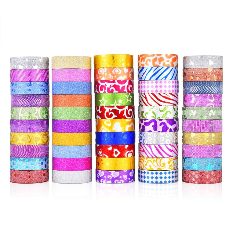 50 Rolls / Box Glitter Tape Hand Ledger Decoration Sticker, 50 Rolls / Box 50 Rolls Box