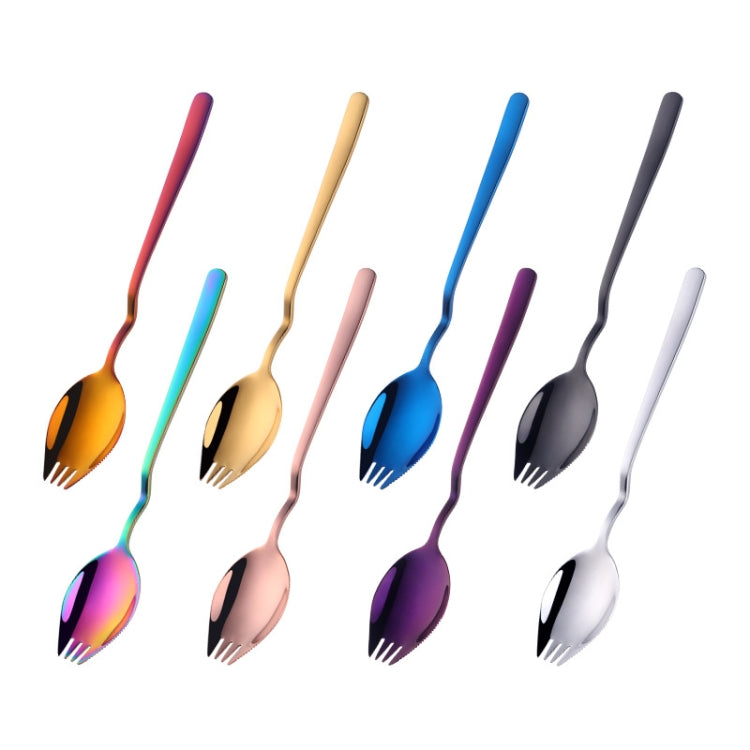 Stainless Steel Instant Noodle Fork Multi-Purpose V-Shaped Knife Fork Spoon Integrated Tableware, Color: Silver, Fork Spoon (Silver), Fork Spoon (Gold), Fork Spoon (Rose Gold), Fork Spoon (Black), Fork Spoon (Blue), Fork Spoon (Purple)                 ...