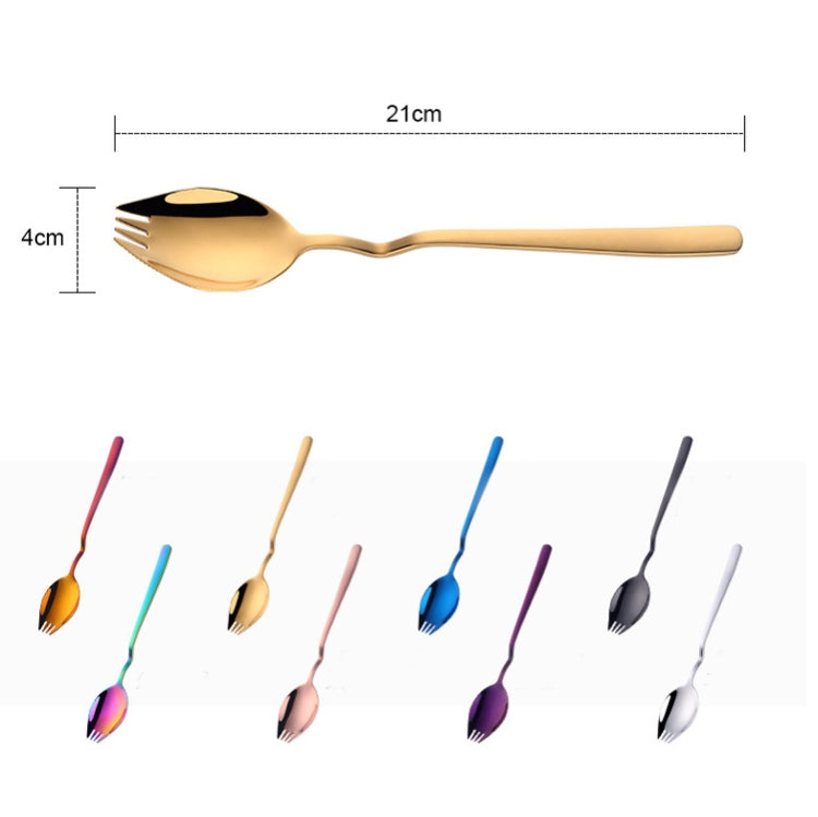Stainless Steel Instant Noodle Fork Multi-Purpose V-Shaped Knife Fork Spoon Integrated Tableware, Color: Silver, Fork Spoon (Silver), Fork Spoon (Gold), Fork Spoon (Rose Gold), Fork Spoon (Black), Fork Spoon (Blue), Fork Spoon (Purple)                 ...