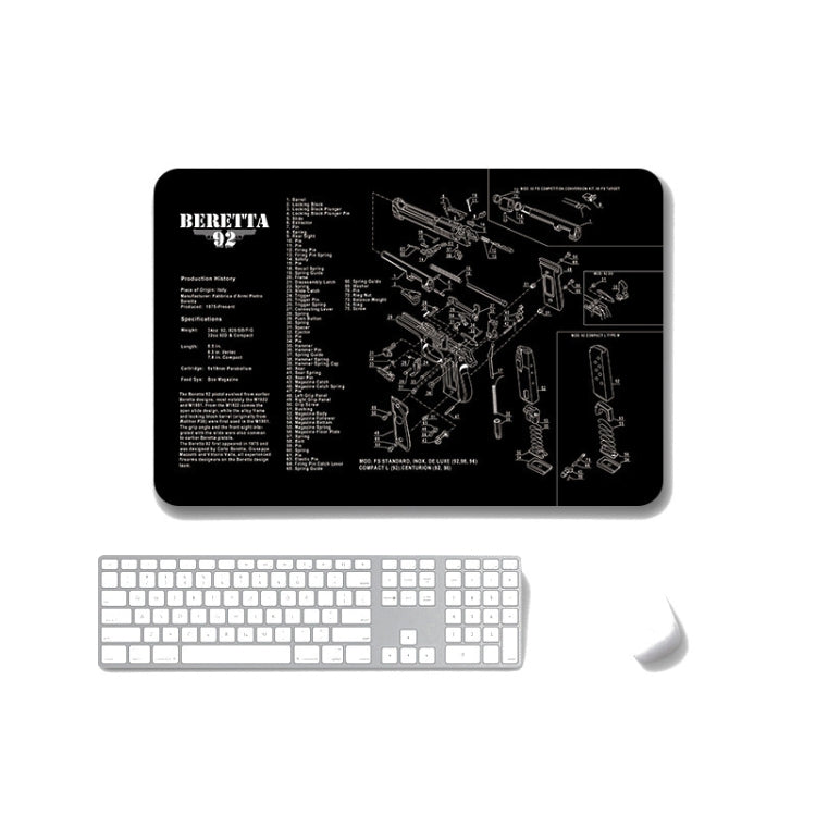 2 PCS Heat Transfer Non-Slip Single-Sided Office Gaming Mouse Pad, 4mm, 5mm – Non-slip 4mm SPS-Beretta92-II